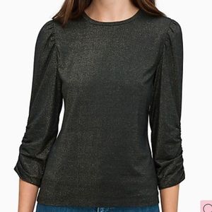 New Kate Spade black gold metallic top